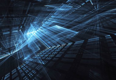 Soyut teknoloji illüstrasyon, 3d çizim