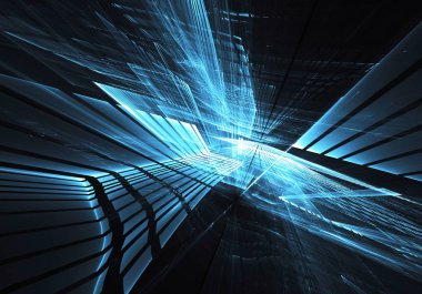 Soyut teknoloji illüstrasyon, 3d çizim