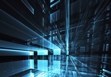 Soyut teknoloji illüstrasyon, 3d çizim