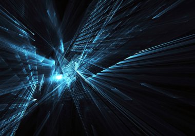 Soyut teknoloji illüstrasyon, 3d çizim