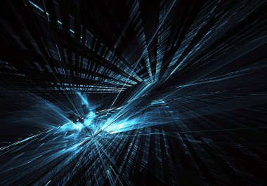 Soyut teknoloji illüstrasyon, 3d çizim