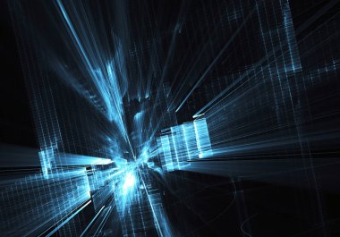 Soyut teknoloji illüstrasyon, 3d çizim