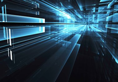 Soyut teknoloji illüstrasyon, 3d çizim