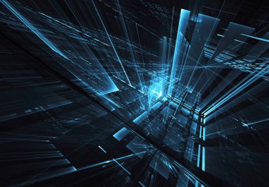 Soyut teknoloji illüstrasyon, 3d çizim