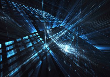 Soyut teknoloji illüstrasyon, 3d çizim