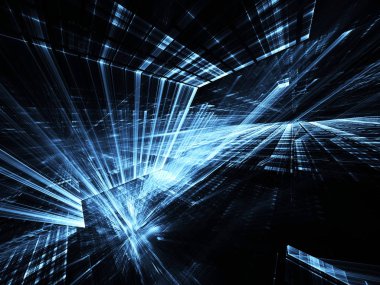 Soyut teknoloji illüstrasyon, 3d çizim