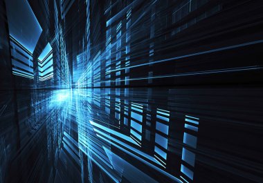 Soyut teknoloji illüstrasyon, 3d çizim