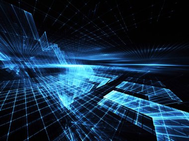 Soyut teknoloji illüstrasyon, 3d çizim