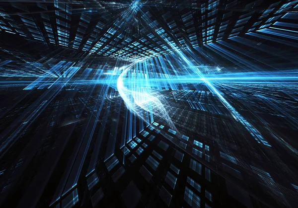 Soyut teknoloji illüstrasyon, 3d çizim