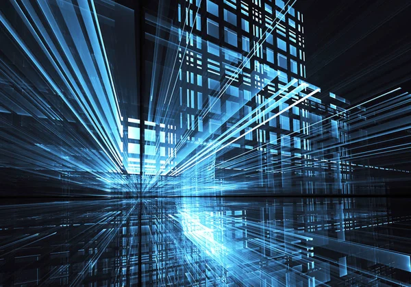 Soyut teknoloji illüstrasyon, 3d çizim