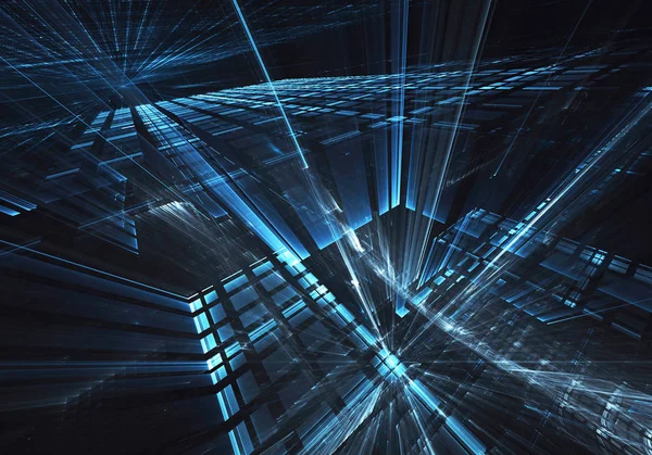 Soyut teknoloji illüstrasyon, 3d çizim