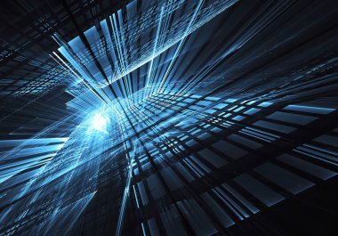 Soyut teknoloji illüstrasyon, 3d çizim