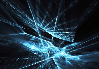 Soyut teknoloji illüstrasyon, 3d çizim