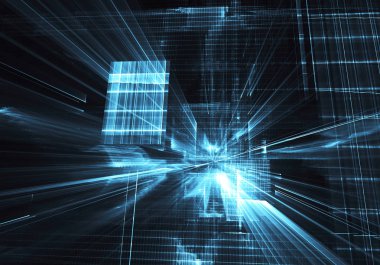 Soyut teknoloji illüstrasyon, 3d çizim