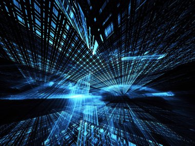 Soyut teknoloji illüstrasyon, 3d çizim