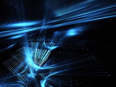 Soyut teknoloji illüstrasyon, 3d çizim