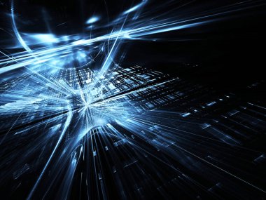 Soyut teknoloji illüstrasyon, 3d çizim