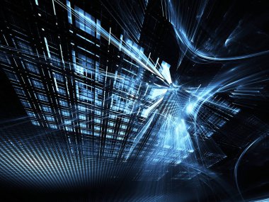 Soyut teknoloji illüstrasyon, 3d çizim