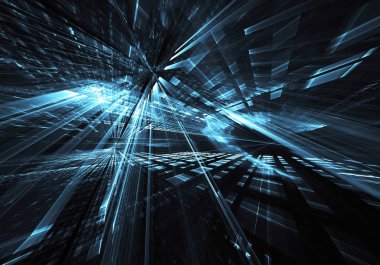 Soyut teknoloji illüstrasyon, 3d çizim