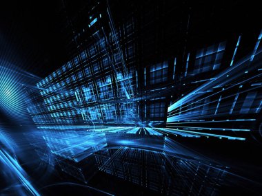 Soyut teknoloji illüstrasyon, 3d çizim