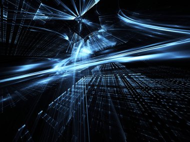 Soyut teknoloji illüstrasyon, 3d çizim