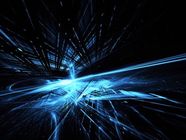 Soyut teknoloji illüstrasyon, 3d çizim