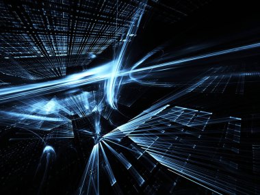 Soyut teknoloji illüstrasyon, 3d çizim