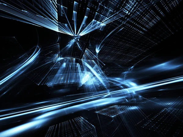 Soyut teknoloji illüstrasyon, 3d çizim