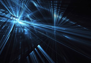 Soyut teknoloji illüstrasyon, 3d çizim