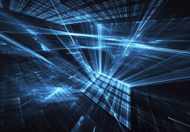 Soyut teknoloji illüstrasyon, 3d çizim