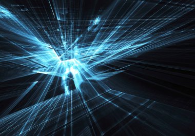 Soyut teknoloji illüstrasyon, 3d çizim