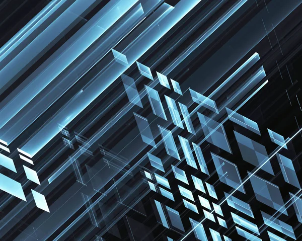Arte fractal - imagen de ordenador, fondo tecnológico —  Fotos de Stock