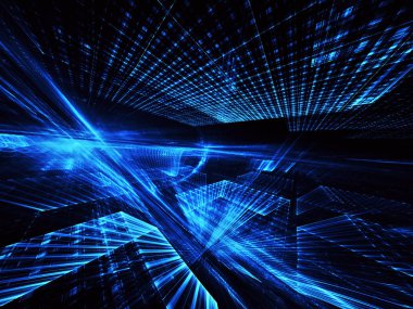 Yaratıcılık ve tasarım projelerinde kullanım için fraktal arkaplan. Teknolojik fraktal. Soyut 3d illüstrasyon