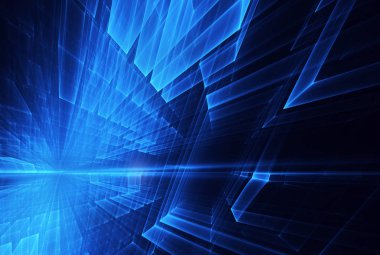 Yaratıcılık ve tasarım projelerinde kullanım için fraktal arkaplan. Teknolojik fraktal. Soyut 3d illüstrasyon