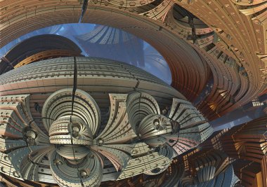 Fraktal 3d arka plan, soyut 3d illüstrasyon, tasarım için eleman