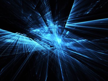 Yaratıcılık ve tasarım projelerinde kullanım için fraktal arkaplan. Teknolojik fraktal. Soyut 3d illüstrasyon