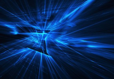 Yaratıcılık ve tasarım projelerinde kullanım için fraktal arkaplan. Teknolojik fraktal. Soyut 3d illüstrasyon