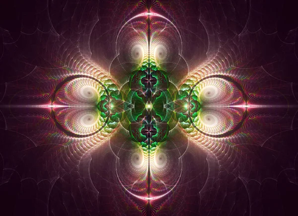 Fond dynamique abstrait de couleur avec effet d'éclairage. Art fractal — Photo