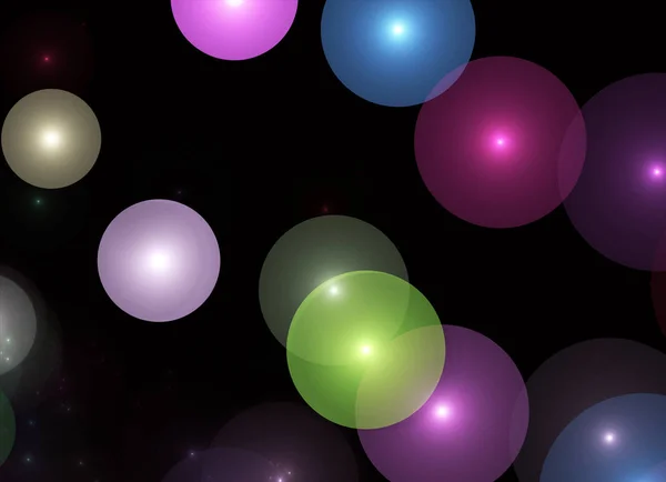Абстрактный цветовой динамический фон с эффектом освещения. Фрактальный мяч. Фрактальное искусство — стоковое фото