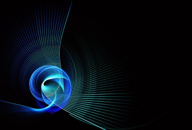 Işık efektli soyut renk dinamik arkaplanı. Fraktal dalgalı. Fraktal sanat