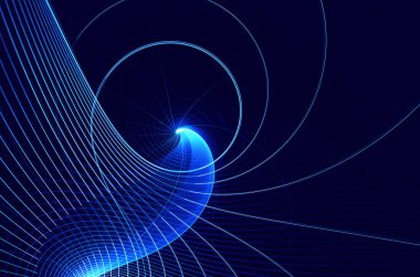 Işık efektli soyut renk dinamik arkaplanı. Fraktal dalgalı. Fraktal sanat