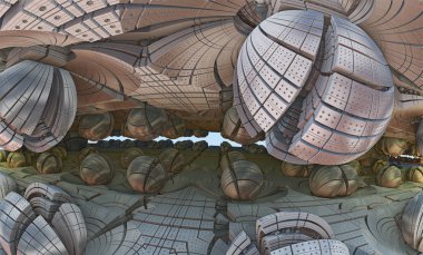 Fraktal 3d arka plan, soyut 3d illüstrasyon, tasarım için eleman