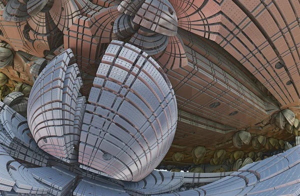 Fraktal 3d arka plan, soyut 3d illüstrasyon, tasarım için eleman