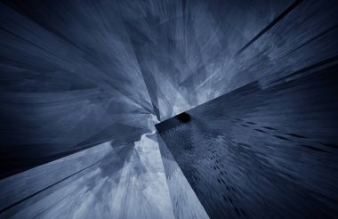 Mavi arkaplanda mavi soyut dalgalar - 3d fraktal render.