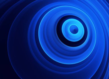 Mavi arkaplanda mavi soyut dalgalar - 3d fraktal render.