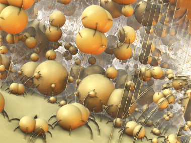 Fraktal 3d arka plan, soyut 3d illüstrasyon, tasarım için eleman