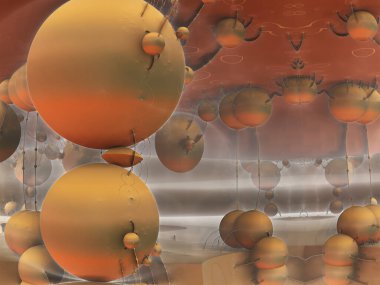 Soyut çizimler - 3 boyutlu illüstrasyon, organik geometrik şekiller.