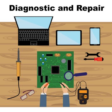 Electronics repair icons clipart