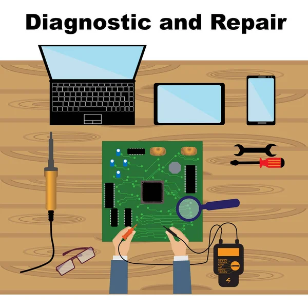 Иконки ремонта электроники — стоковый вектор