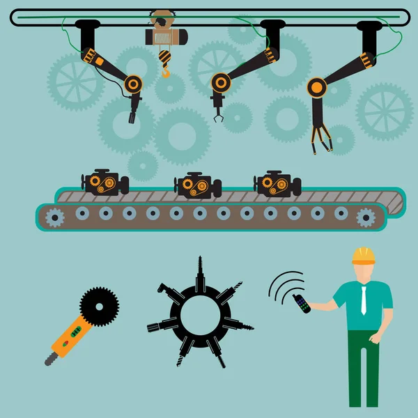 Factory production process — Stock Vector